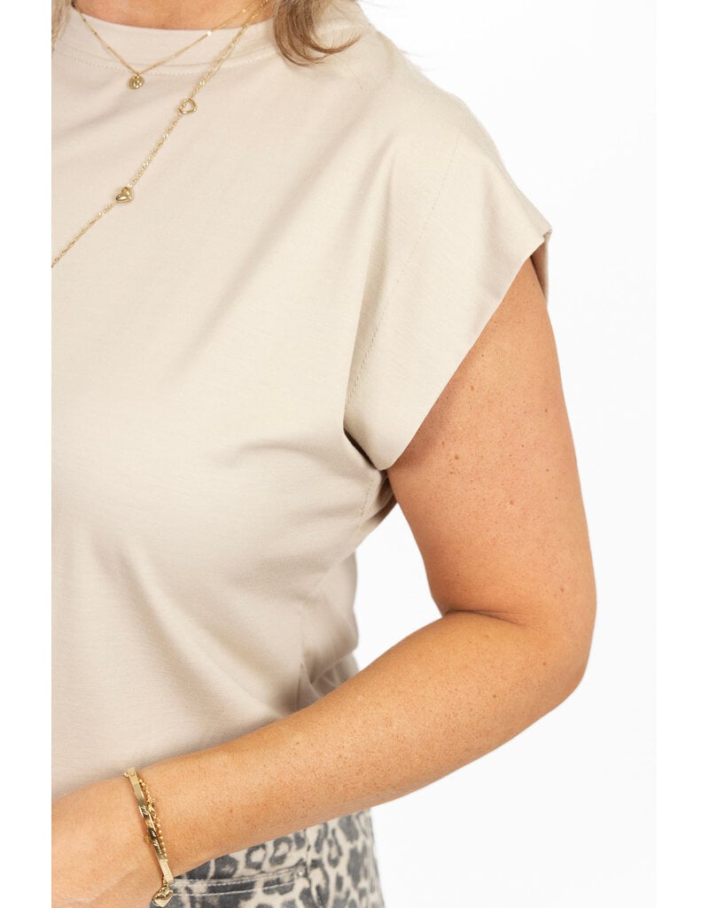 21Jewelz Mouwloze top met elastiek - beige