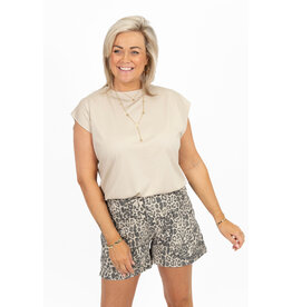 21Jewelz Mouwloze top met elastiek - beige