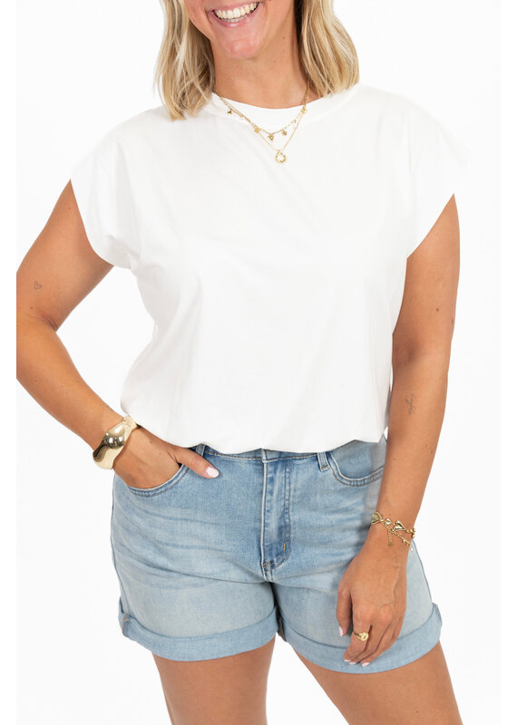21Jewelz Mouwloze top met elastiek - wit