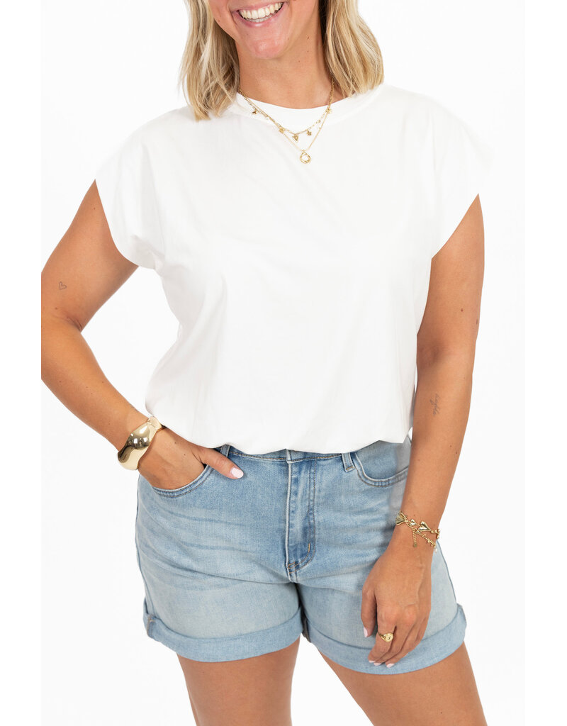 21Jewelz Mouwloze top met elastiek - wit