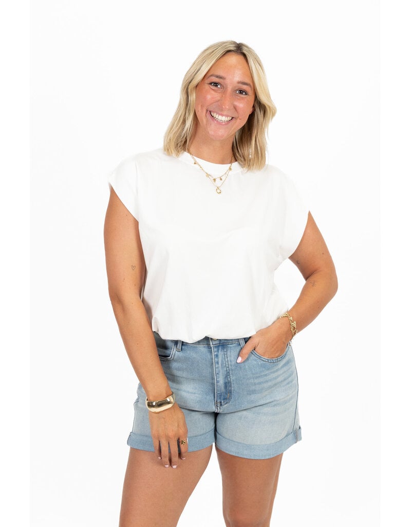 21Jewelz Mouwloze top met elastiek - wit