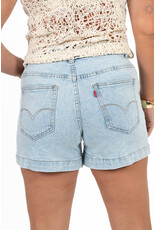 21Jewelz Denim short met schuine knoop - blauw