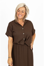 21Jewelz Effen blouse met cropped look - bruin