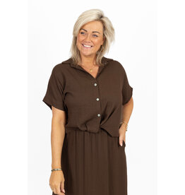 21Jewelz Effen blouse met cropped look - bruin