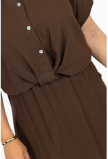 21Jewelz Effen blouse met cropped look - bruin