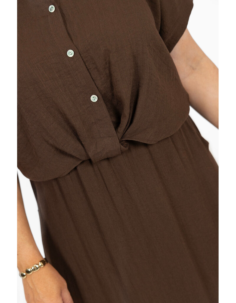 21Jewelz Effen blouse met cropped look - bruin