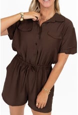 21Jewelz Effen playsuit met koordje - bruin