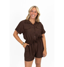 21Jewelz PRE ORDER - Effen playsuit met koordje - bruin
