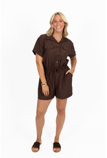 21Jewelz Effen playsuit met koordje - bruin