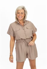 21Jewelz Effen playsuit met koordje - beige