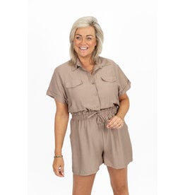 21Jewelz Effen playsuit met koordje - beige