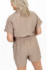 21Jewelz Effen playsuit met koordje - beige