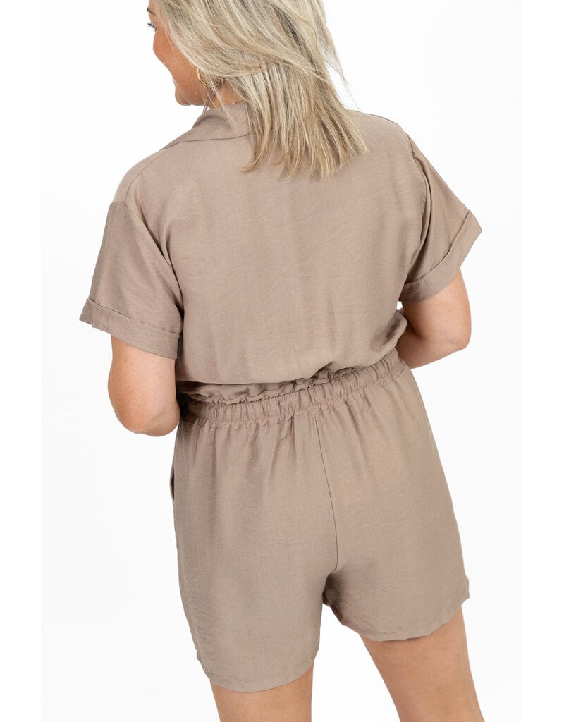 21Jewelz Effen playsuit met koordje - beige