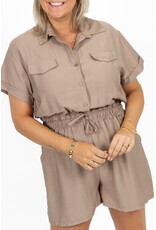 21Jewelz Effen playsuit met koordje - beige