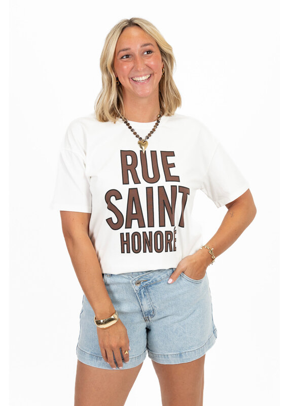 21Jewelz T-shirt ''Rue Saint Honoré '' - wit
