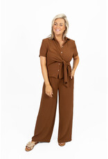 21Jewelz Losvallende pantalon met elastiek - bruin