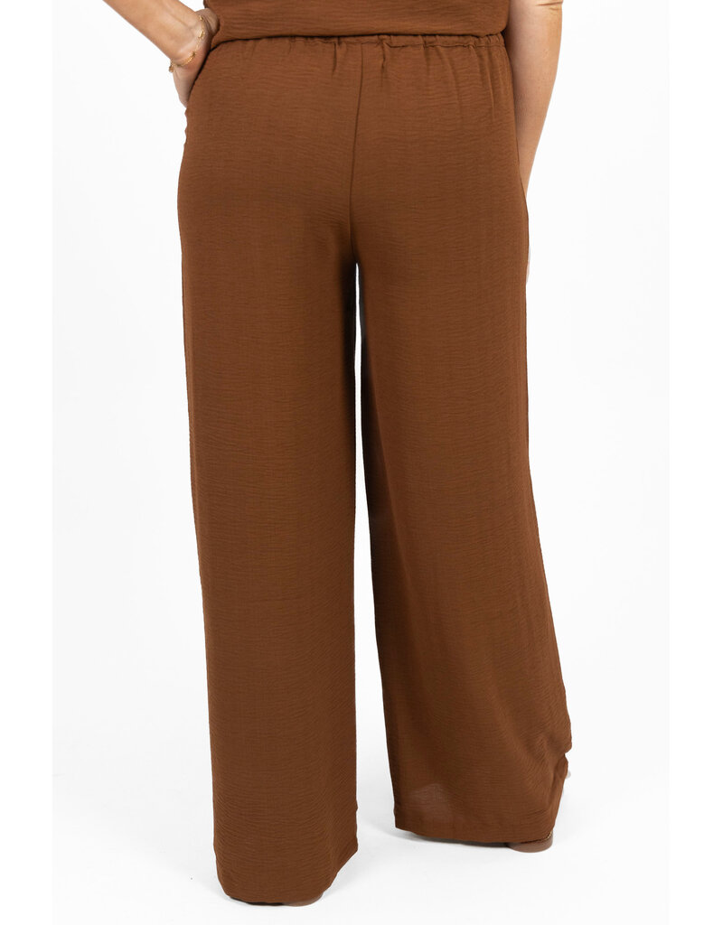 21Jewelz Losvallende pantalon met elastiek - bruin
