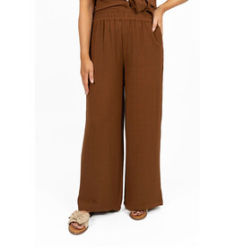 21Jewelz Losvallende pantalon met elastiek - bruin