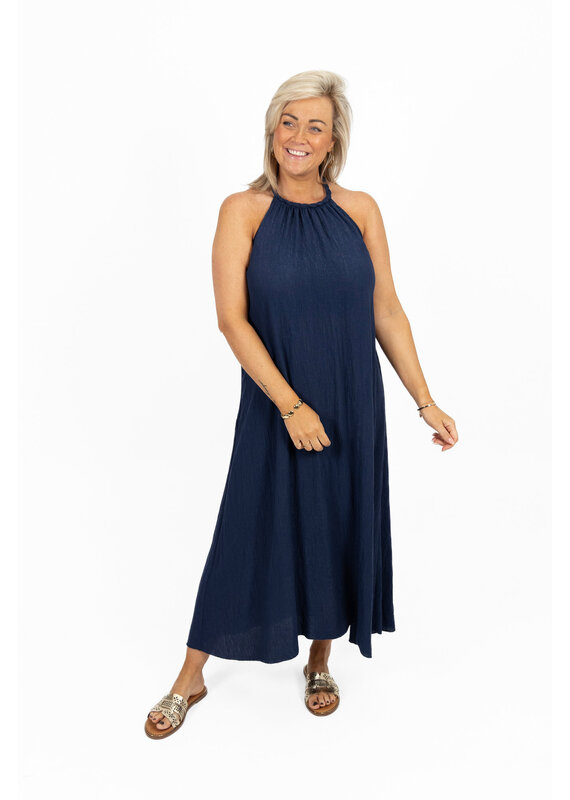 21Jewelz Lange jurk met gevlochten halter - donkerblauw