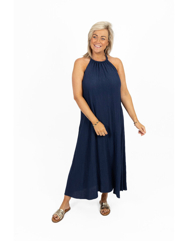 21Jewelz Lange jurk met gevlochten halter - donkerblauw