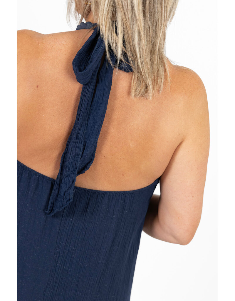21Jewelz Lange jurk met gevlochten halter - donkerblauw