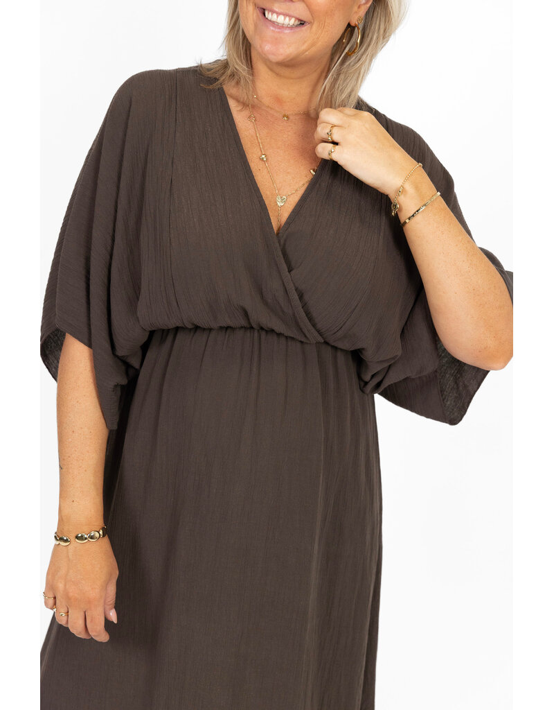 21Jewelz Losvallende zomer jurk - bruin
