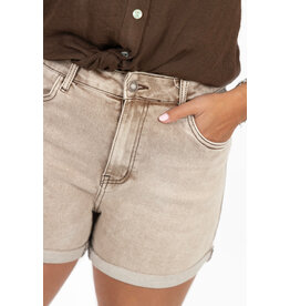 21Jewelz Jeans shortje met omgeslagen pijp - washed beige