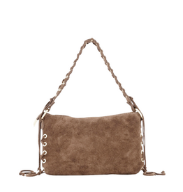 21Jewelz Handtasje met gevlochten zijkant & hengsel - suede taupe