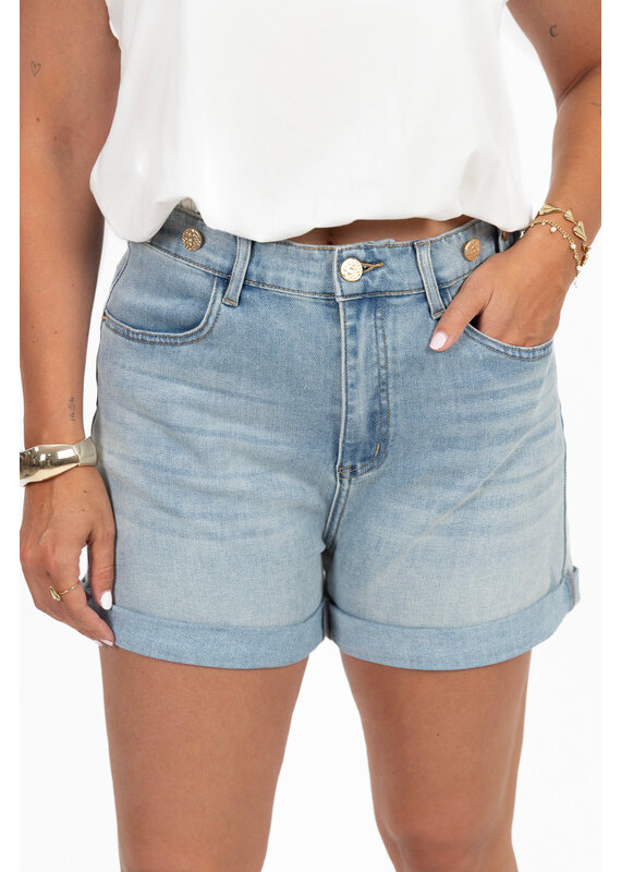 21Jewelz Jeans short met gouden knopen - blauw