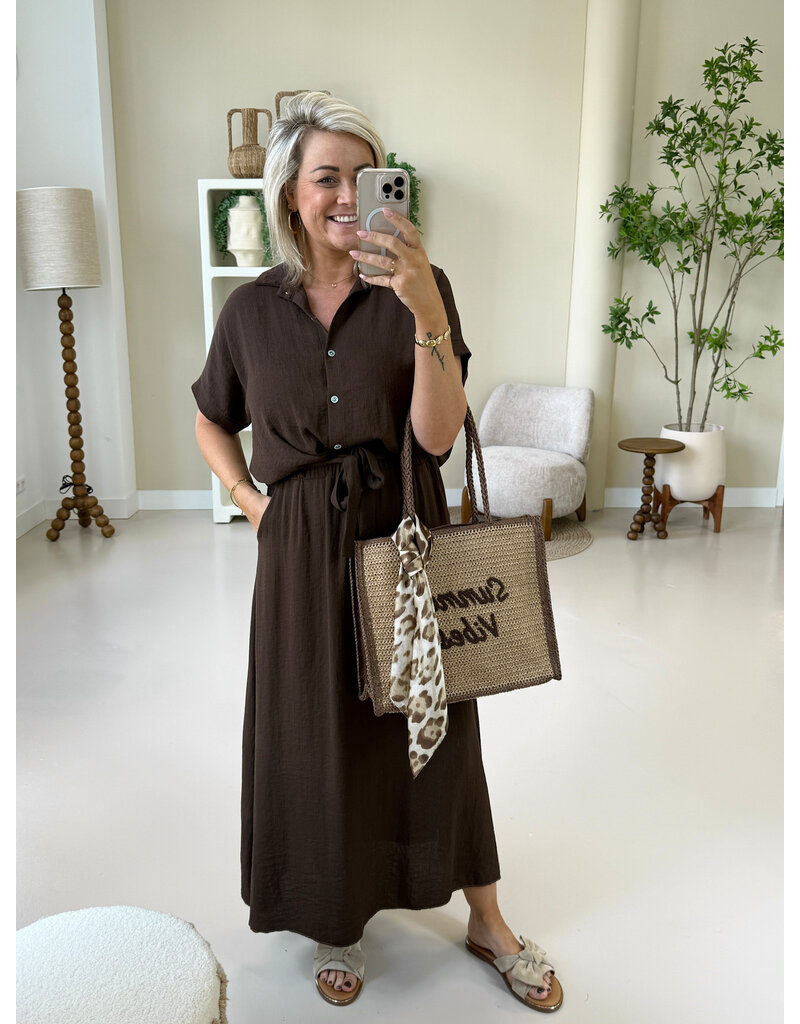 21Jewelz Effen blouse met cropped look - bruin