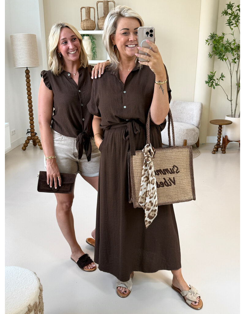21Jewelz Effen blouse met cropped look - bruin