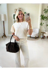 21Jewelz Losvallende co-ord set met pofmouwtjes - beige