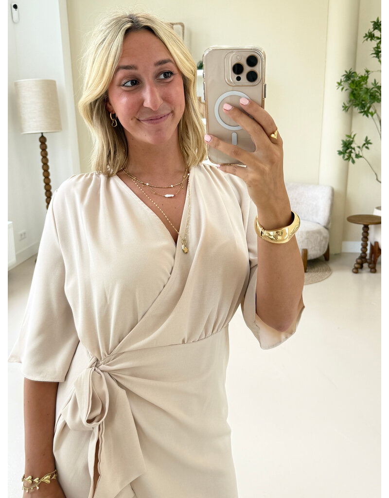 21Jewelz Jurkje met knoopdetail - beige