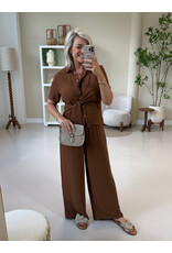 21Jewelz Losvallende pantalon met elastiek - bruin