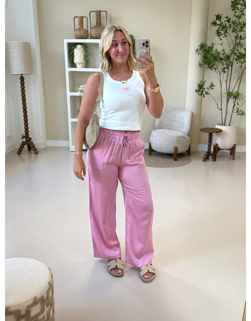 21Jewelz Losvallende pantalon met koordje - roze