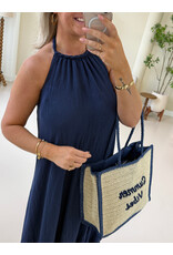 21Jewelz Lange jurk met gevlochten halter - donkerblauw