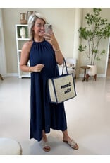 21Jewelz Lange jurk met gevlochten halter - donkerblauw