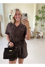 21Jewelz Effen playsuit met koordje - bruin