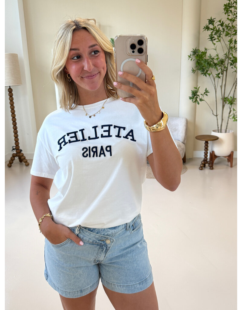 21Jewelz T-shirt Atelier - wit/donkerblauw