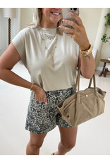 21Jewelz Mouwloze top met elastiek - beige
