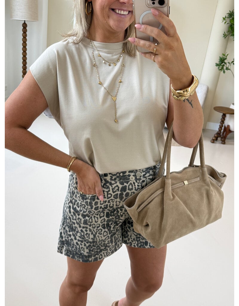 21Jewelz Mouwloze top met elastiek - beige