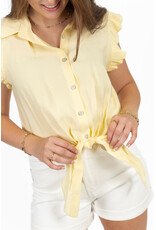 21Jewelz Blouse met knoopdetail & ruffles - geel