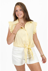 21Jewelz Blouse met knoopdetail & ruffles - geel