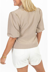 21Jewelz Blazer met korte mouwen & knoopdetail - beige