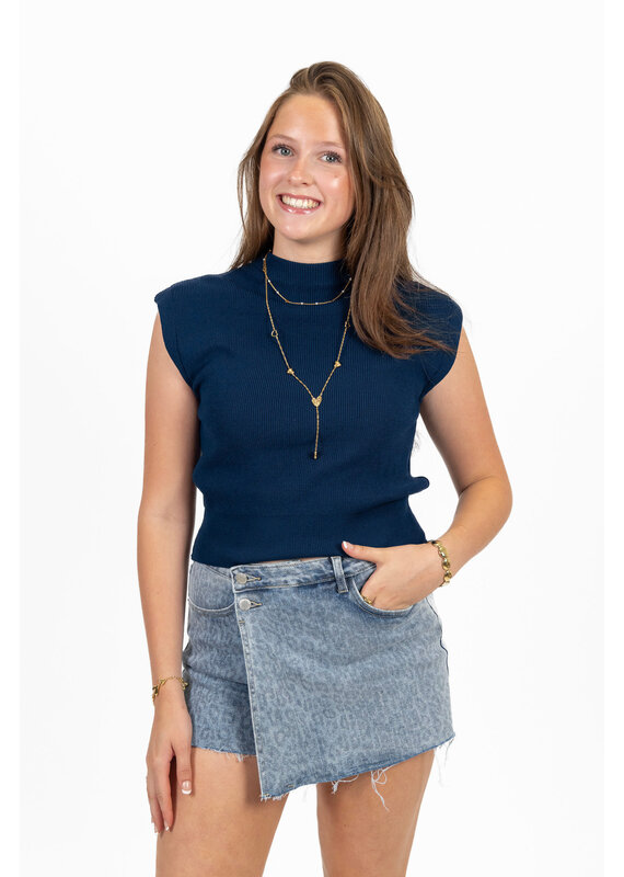 21Jewelz Basic zomer top - donkerblauw