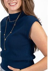 21Jewelz Basic zomer top - donkerblauw