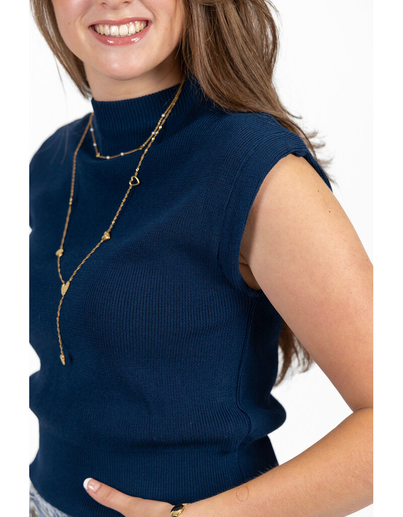 21Jewelz Basic zomer top - donkerblauw
