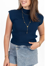 21Jewelz Basic zomer top - donkerblauw