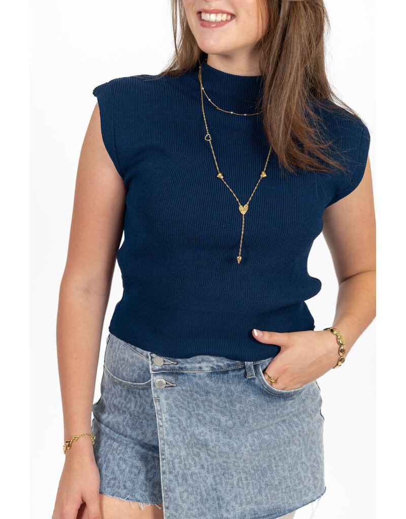 21Jewelz Basic zomer top - donkerblauw