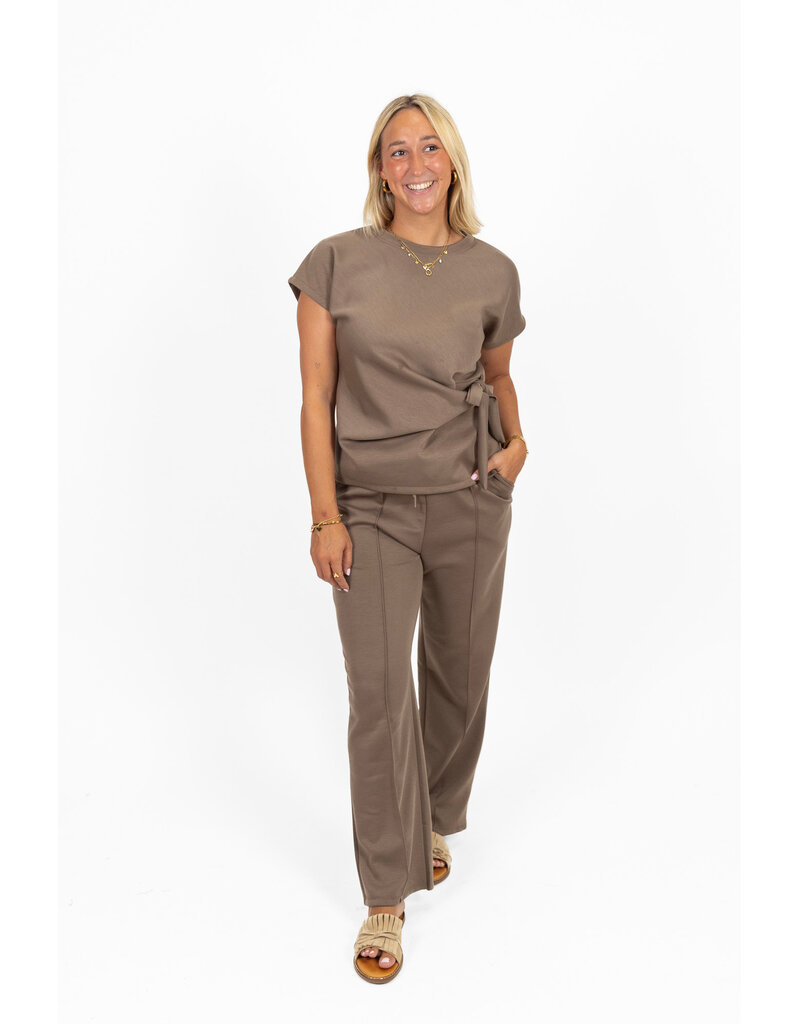 21Jewelz Co-ord set met strikdetail - taupe